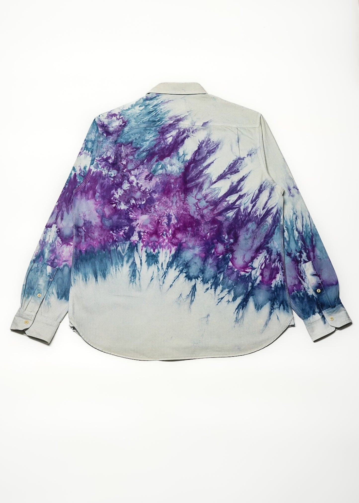 DYES EFFX | 1-OFF Old Navy Workwear Shirt – Deep Purple X Cobalt Blur
