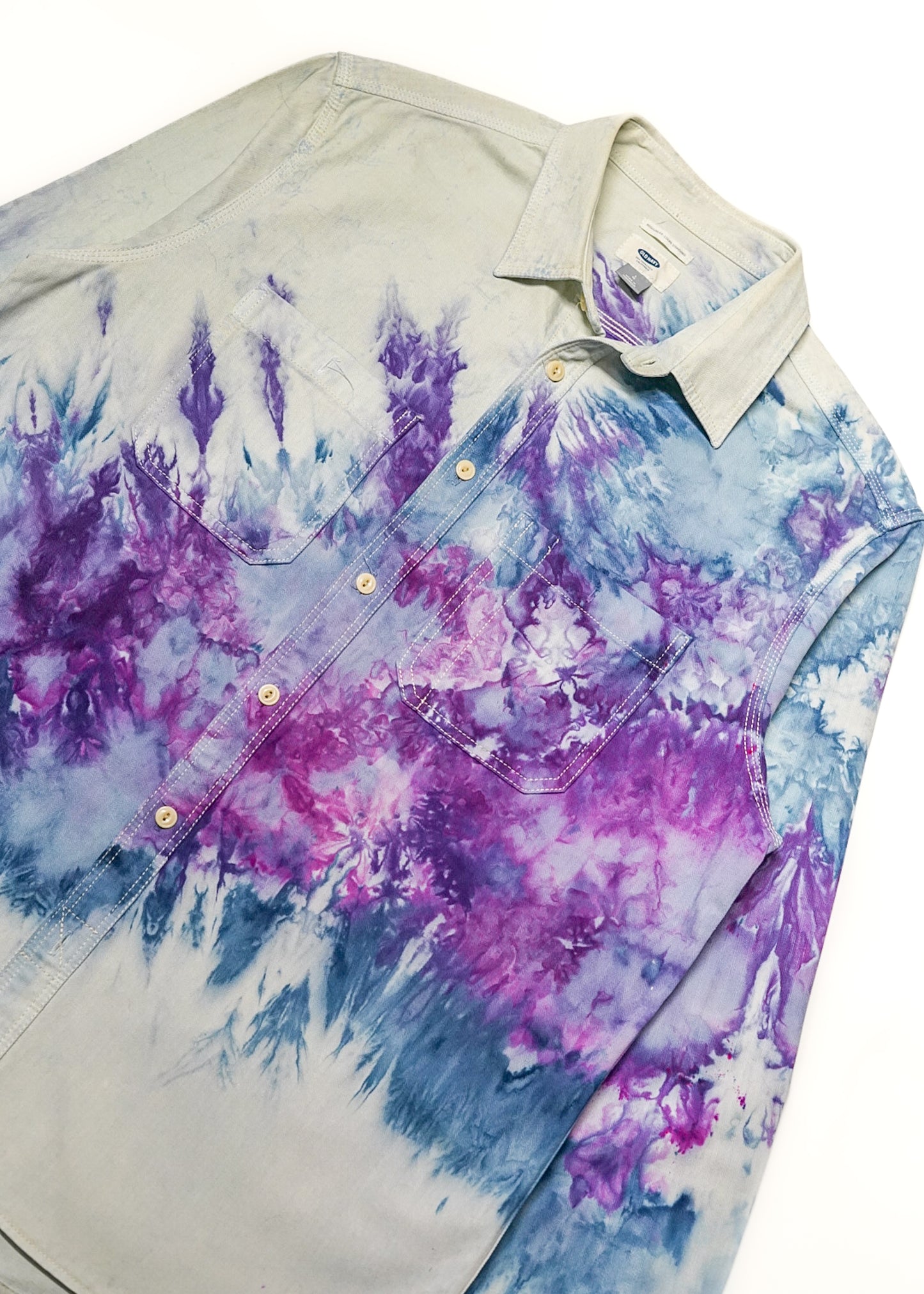 DYES EFFX | 1-OFF Old Navy Workwear Shirt – Deep Purple X Cobalt Blur