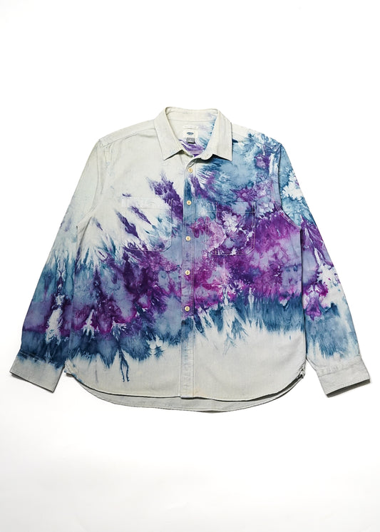 DYES EFFX | 1-OFF Old Navy Workwear Shirt – Deep Purple X Cobalt Blur